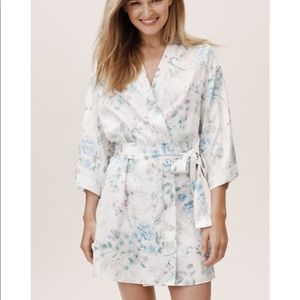 Flora Nikrooz white blue bridal floral Bonnie robe